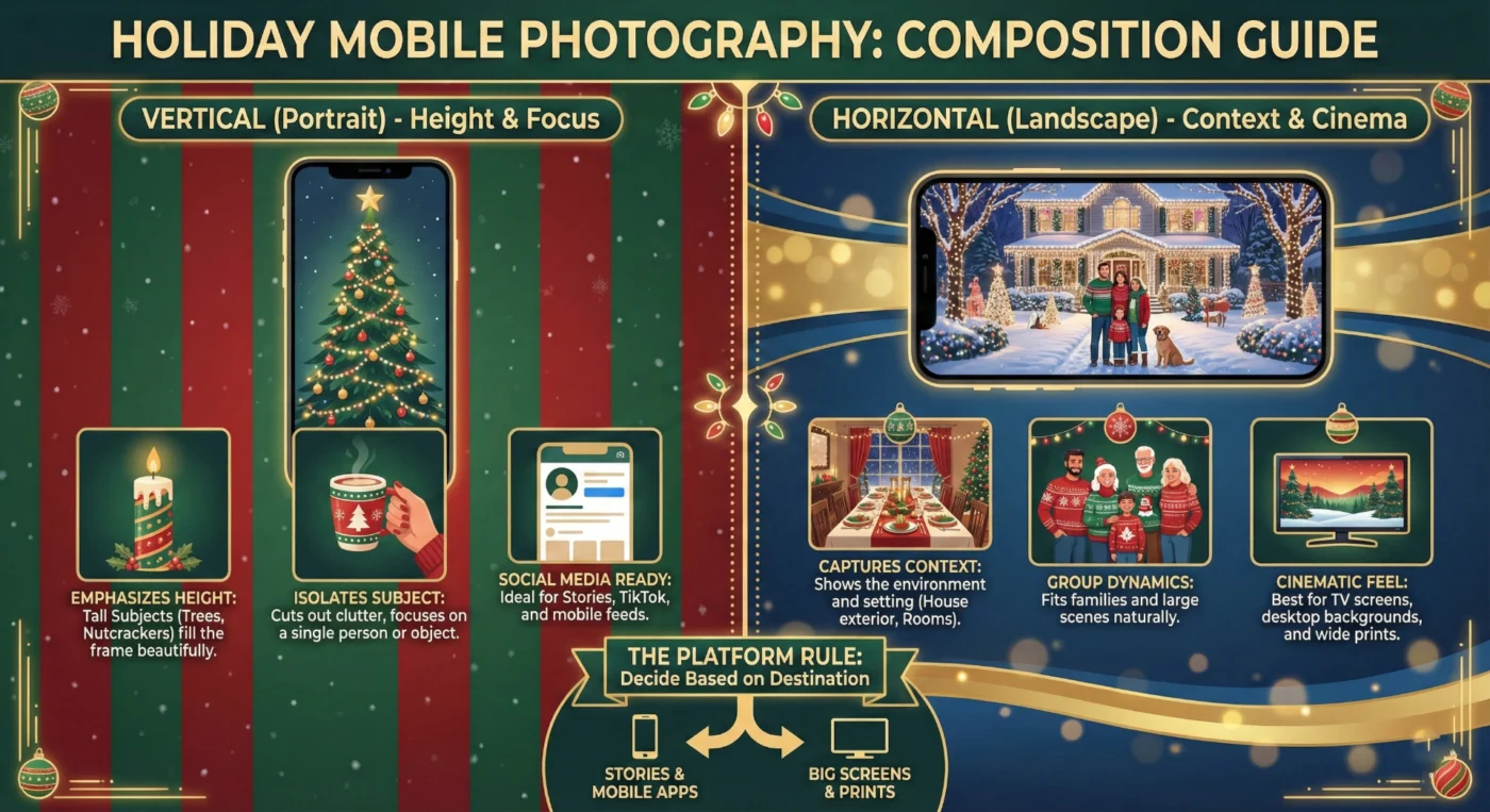 Smartphone horizontal or vertical compositions